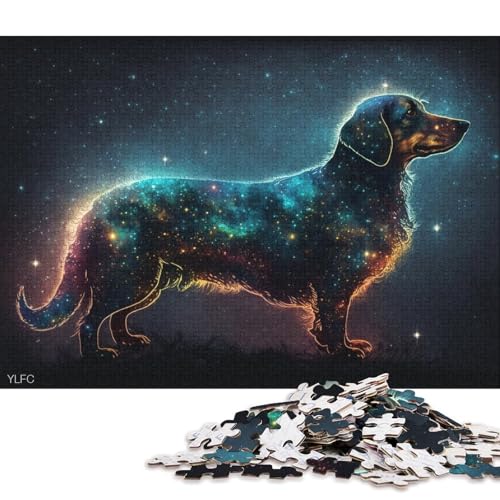 für Erwachsene Puzzle Cosmic Space Dackel, 1000-teiliges Puzzle für Erwachsene und Kinder ab 12 Jahren, Kartonpuzzle, Denkspiel 38x26cm/1000 Teile von LiJianXXO