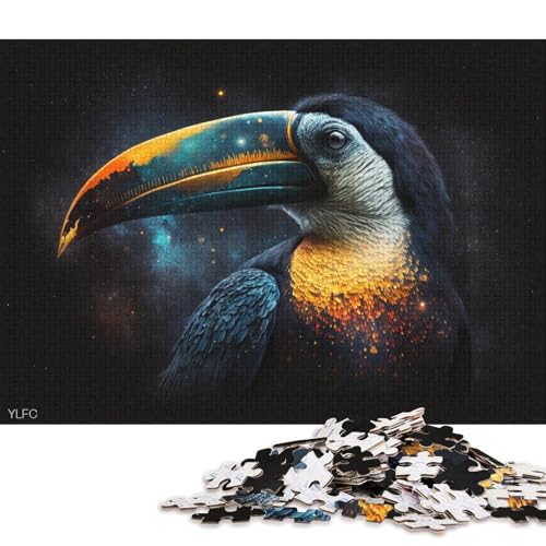 für Erwachsene Puzzle Cosmic Toucan 1000-teiliges Puzzle für Erwachsene und Kinder ab 12 Jahren, Kartonpuzzle, Denkspiel 38x26cm/1000 Teile von LiJianXXO