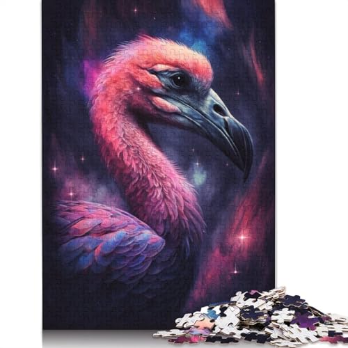 für Erwachsene Puzzle Galaxy Flamingo Puzzle für Erwachsene 1000-teiliges Holzpuzzle für Erwachsene und Kinder ab 12 Jahren Rätselspiel Größe: 75 x 50 cm von LiJianXXO