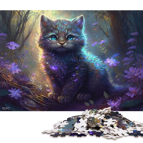 für Erwachsene Puzzle Kätzchen im Wald, 1000-teiliges Puzzle für Erwachsene und Kinder ab 12 Jahren, Kartonpuzzle, Denkspiel 38x26cm/1000 Teile von LiJianXXO