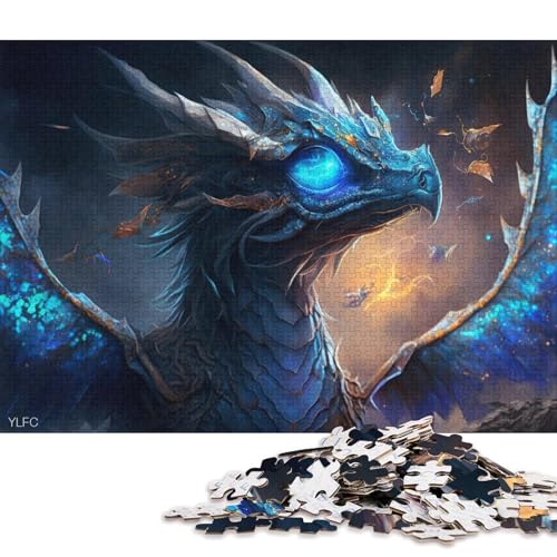 für Erwachsene Puzzle Magic Art Dragon 1000-teiliges Puzzle für Erwachsene und Kinder ab 12 Jahren Kartonpuzzle Denkspiel 38x26cm/1000 Teile von LiJianXXO