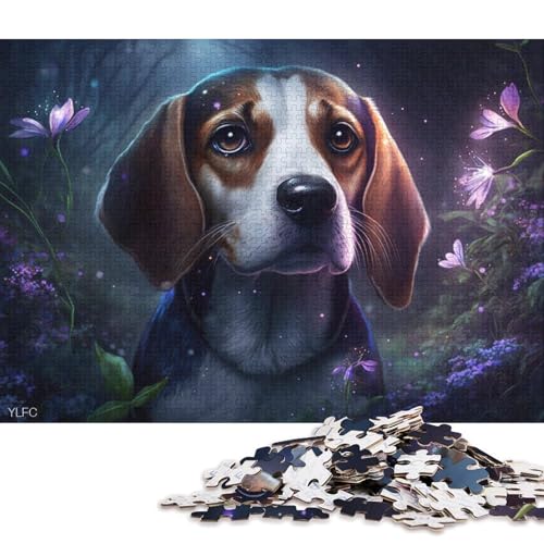 für Erwachsene Puzzle Magic Beagle 1000 Teile Puzzle für Erwachsene und Kinder ab 12 Jahren Kartonpuzzle Denkspiel 38x26cm/1000 Teile von LiJianXXO