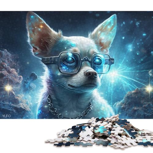 für Erwachsene Puzzle Magischer Chihuahua-Krieger, 1000-teiliges Puzzle für Erwachsene und Kinder ab 12 Jahren, Kartonpuzzle, Denkspiel 38x26cm/1000 Teile von LiJianXXO