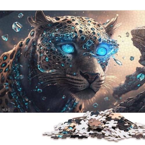 für Erwachsene Puzzle Magischer Leopardenkrieger, 1000-teiliges Puzzle für Erwachsene und Kinder ab 12 Jahren, Kartonpuzzle, Denkspiel 38x26cm/1000 Teile von LiJianXXO