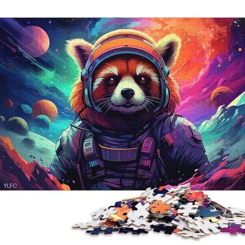 für Erwachsene Puzzle Psychedelic Art Red Panda 1000-teiliges Puzzle für Erwachsene und Kinder ab 12 Jahren Kartonpuzzle Denkspiel 38x26cm/1000 Teile von LiJianXXO