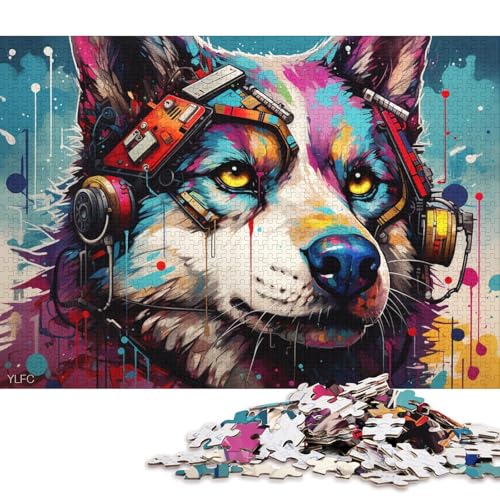 für Erwachsene Puzzle Robot Husky Art 1000-teiliges Puzzle für Erwachsene und Kinder ab 12 Jahren Kartonpuzzle Denkspiel 38x26cm/1000 Teile von LiJianXXO