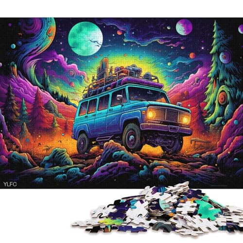 für Erwachsene Puzzle Trucks im Weltraum 1000-teiliges Puzzle für Erwachsene und Kinder ab 12 Jahren Holzpuzzle Denkspiel 75x50cm/1000 Teile von LiJianXXO