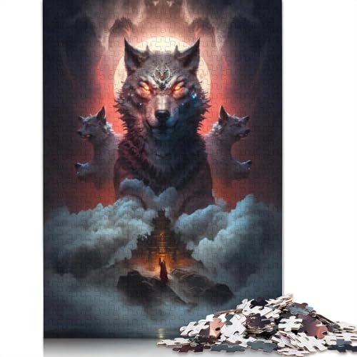 1000 Teile Puzzle für Erwachsene, Puzzle-Geschenke, Tiernebel, Wolf, Puzzle für Kinder, Holzbrett-Puzzle, Heimdekoration, Puzzle-Spielzeug, Größe 75 x 50 cm von LiJianXXR