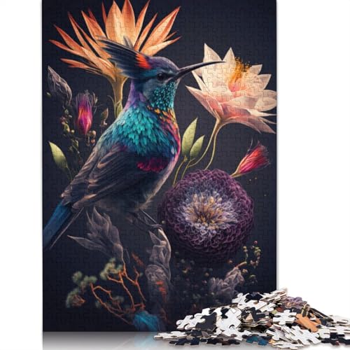 1000 Teile Puzzle für Erwachsene, Puzzle-Geschenke, bunter Kolibri-Vogel, Puzzle für Kinder, Papppuzzle, Heimdekoration, Puzzle-Spielzeug, Größe 38 x 26 cm von LiJianXXR