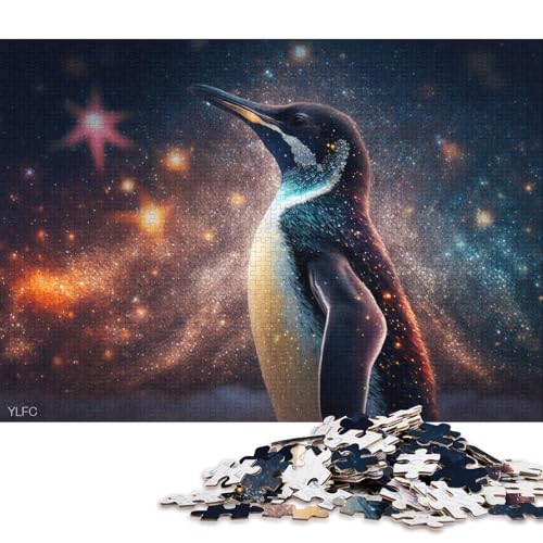 1000-teiliges Holzpuzzle Kosmische Galaxie, Pinguin Puzzle für Kinder, Holzpuzzle, Spielzeug, Denkspiel (Größe 75 * 50 cm) von LiJianXXR