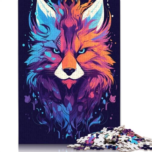 1000-teiliges Karton-Puzzle, farbenfrohes Roboter-Fuchs-Kunst-Puzzle für Erwachsene, Karton-Puzzle, Erwachsene und Kinder, Größe 38 x 26 cm von LiJianXXR