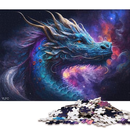 1000-teiliges Kartonpuzzle Cosmic Art Dragon Puzzle für Kinder, Kartonpuzzle, Spielzeug, Denkspiel (Größe 38 * 26 cm) von LiJianXXR