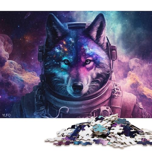 1000-teiliges Kartonpuzzle Galaxie, Astronaut, Wolf, Puzzle für Kinder, Kartonpuzzle, Spielzeug, Denkspiel (Größe 38 * 26 cm) von LiJianXXR