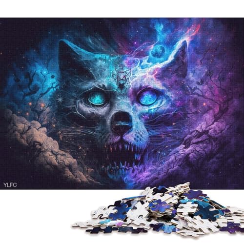 1000-teiliges Kartonpuzzle Nebel-Totenkopf-Puzzle für Kinder, Kartonpuzzle, Spielzeug, Denkspiel (Größe 38 * 26 cm) von LiJianXXR