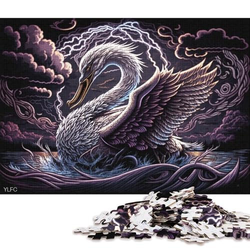 1000-teiliges Puzzle, Art Swan-Puzzle für Erwachsene, Holzpuzzle, Lernspiel für Erwachsene und Kinder (Größe 75 * 50 cm) von LiJianXXR