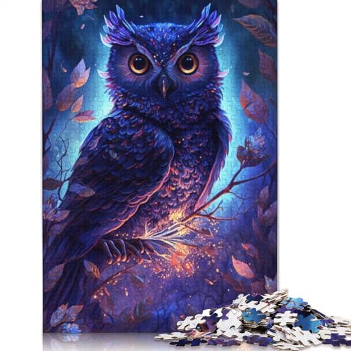 1000-teiliges Puzzle, Eulen-, Blumen- und Galaxie-Puzzle, Kartonpuzzle, tolles Geschenk für Erwachsene, Größe: 38 x 26 cm von LiJianXXR