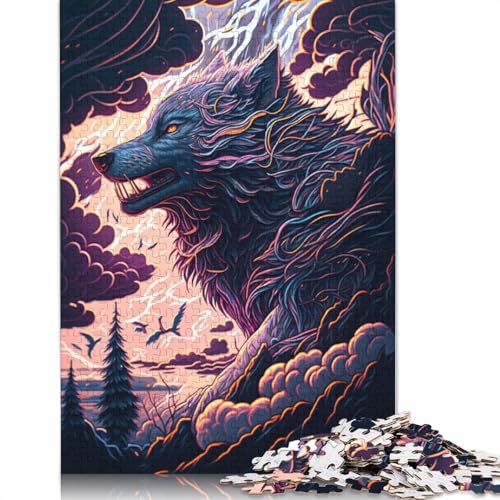 1000-teiliges Puzzle, Fantasy-Wolf-Puzzle für Kinder, Holzpuzzle, Lernspiele für Erwachsene und Kinder (Größe 75 x 50 cm) von LiJianXXR