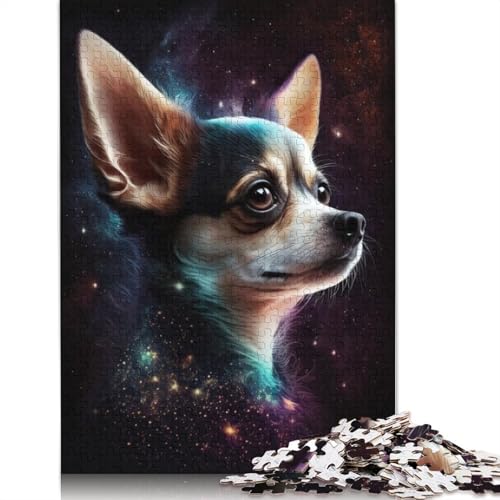 1000-teiliges Puzzle, Galaxie, buntes Chihuahua-Puzzle, Kartonpuzzle, Puzzle für Sommerliebhaber (Größe 38 x 26 cm) von LiJianXXR