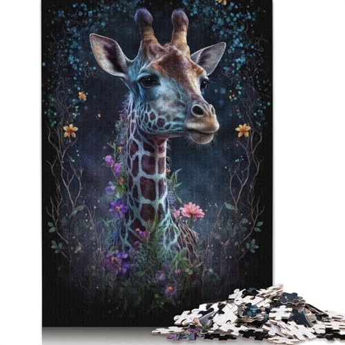 1000-teiliges Puzzle, Giraffe, Blume, Galaxie, Puzzle für Kinder, Kartonpuzzle, Lernspiel für Erwachsene und Kinder, Größe: 38 x 26 cm von LiJianXXR