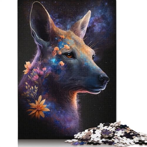 1000-teiliges Puzzle, Lernspiele, Galaxie-Tier-Känguru-Puzzle für Erwachsene, Kartonpuzzle, Lernspiel, Herausforderungsspielzeug (Größe 38 x 26 cm) von LiJianXXR