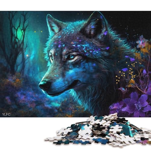 1000-teiliges Puzzle, Lernspiele, Wolf im Wald, Puzzle aus Karton, Familienunterhaltungsspielzeug (Größe 38 * 26 cm) von LiJianXXR