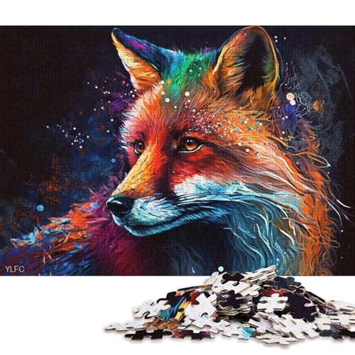 1000-teiliges Puzzle, Lernspiele, farbenfrohes Fuchs-Puzzle, Kartonpuzzle, Familienunterhaltungsspielzeug (Größe 38 * 26 cm) von LiJianXXR