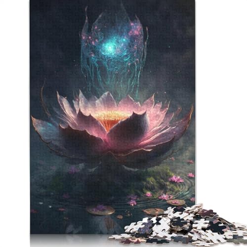 1000-teiliges Puzzle, Lotus-Fantasie-Puzzle für Erwachsene, Holzpuzzle, Puzzles für Erwachsene, Lernspiel, Herausforderungsspielzeug, Größe 75 x 50 cm von LiJianXXR