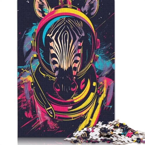 1000-teiliges Puzzle, Weltraum-Astronaut, Zebra-Puzzle für Erwachsene, Kartonpuzzle, dekomprimierendes geistiges Lernspielzeug, Größe 38 x 26 cm von LiJianXXR