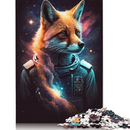 1000-teiliges Puzzle, Weltraum-Astronauten-Fuchs-Puzzle für Erwachsene, Holzpuzzle, Lernspiel für Erwachsene und Kinder, Größe: 75 x 50 cm von LiJianXXR