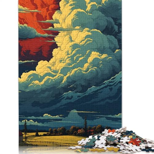 1000-teiliges Puzzle, Wolkengemälde, Puzzle für Erwachsene, Kartonpuzzle, zum Dekomprimieren, geistiges Lernspielzeug, Größe 38 x 26 cm von LiJianXXR