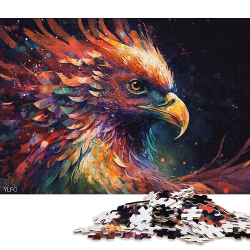 1000-teiliges Puzzle, bunter Phönixvogel, Puzzle für Erwachsene, Kartonpuzzle, Lernspiele, Heimdekorationspuzzle (Größe 38 * 26 cm) von LiJianXXR