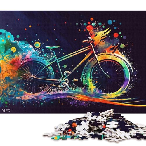 1000-teiliges Puzzle, buntes Fahrrad-Puzzle für Erwachsene, Kartonpuzzle, Lernspiele, Heimdekorationspuzzle (Größe 38 * 26 cm) von LiJianXXR