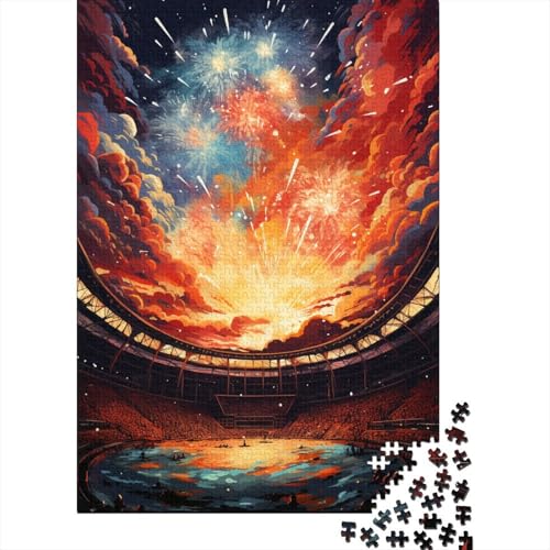 1000-teiliges Puzzle, farbenfrohe Psychedelia im Skolezin-Stadion, Puzzle für Erwachsene, Holzpuzzle für Sommerliebhaber, 50 x 75 cm von LiJianXXR