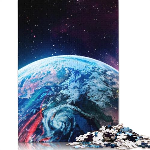 1000-teiliges Puzzle, farbenfrohe kosmische Planeten, Puzzle für Erwachsene, Holzpuzzle, dekomprimierendes geistiges Lernspielzeug, Größe 75 x 50 cm von LiJianXXR