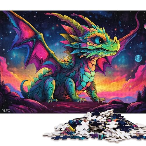 1000-teiliges Puzzle, süßes Drachenbaby, Holzpuzzle, Heimdekorationspuzzle 75x50cm/1000 Teile von LiJianXXR