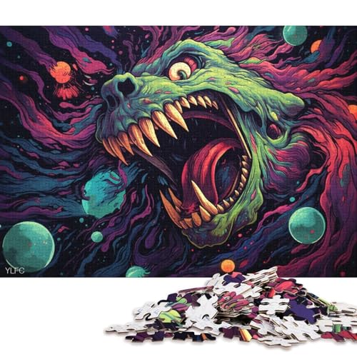 1000-teiliges Puzzle Angry Lynx, Puzzles für Erwachsene und Kinder, Holzpuzzle, Spielzeug, Denkspiel 75x50cm/1000 Teile von LiJianXXR