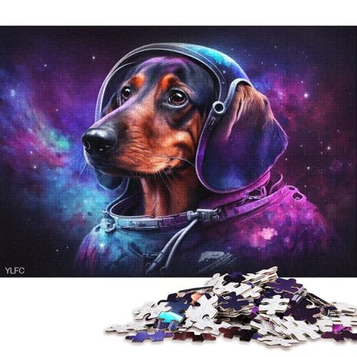 1000-teiliges Puzzle Astronaut Chihuahua, Puzzle für Erwachsene, Karton-Puzzle, Lernspiel für Erwachsene und Kinder (Größe 38 * 26 cm) von LiJianXXR