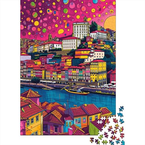 1000-teiliges Puzzle Bunte Psychedelia in Prag Puzzles Holzpuzzles Lernspielzeug Familienspiele 50x75 cm von LiJianXXR