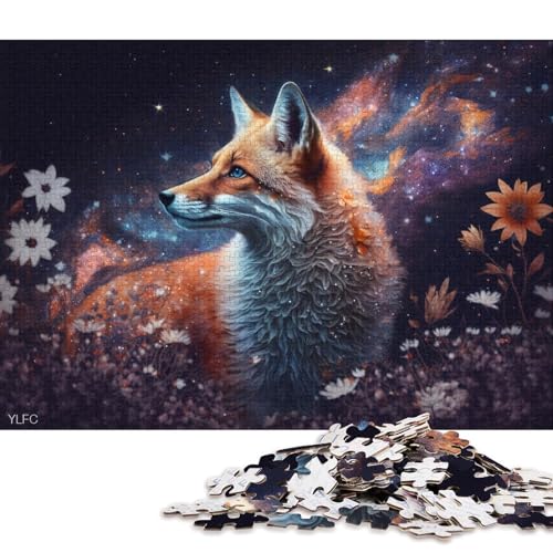 1000-teiliges Puzzle Cosmic Fantasy Fox, Puzzle für Erwachsene, Kartonpuzzle, Lernspiele, Heimdekorationspuzzle (Größe 38 * 26 cm) von LiJianXXR