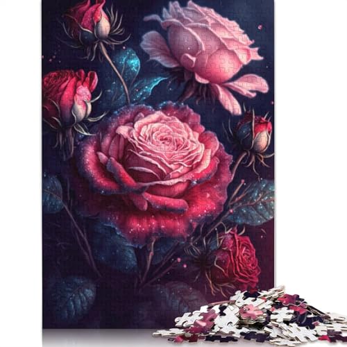 1000-teiliges Puzzle Cosmic Rose, Puzzle für Erwachsene, Kartonpuzzle, Puzzles für Erwachsene, Lernspiel, Herausforderungsspielzeug, Größe 38 x 26 cm von LiJianXXR