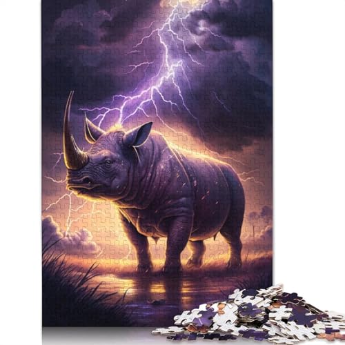 1000-teiliges Puzzle Fantasie-Tier-Nashorn-Puzzle für Erwachsene, Karton-Puzzle, tolles Geschenk für Erwachsene, Größe: 38 x 26 cm von LiJianXXR