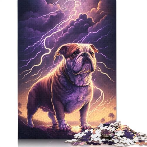 1000-teiliges Puzzle Fantasy Bulldog, Holzpuzzle, tolles Geschenk für Erwachsene, Größe: 75 x 50 cm von LiJianXXR