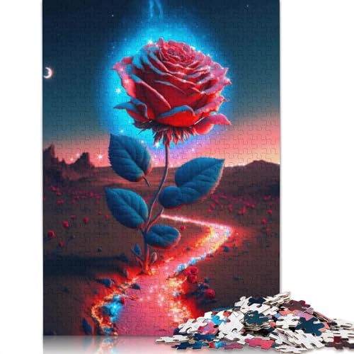 1000-teiliges Puzzle Fantasy Rose, Puzzle für Erwachsene, Holzpuzzle, dekomprimierendes geistiges Lernspielzeug, Größe 75 x 50 cm von LiJianXXR