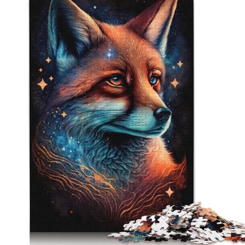 1000-teiliges Puzzle Fuchs-Galaxie für Kinder, Holzpuzzle, Lernspielzeug (Größe 75 x 50 cm) von LiJianXXR