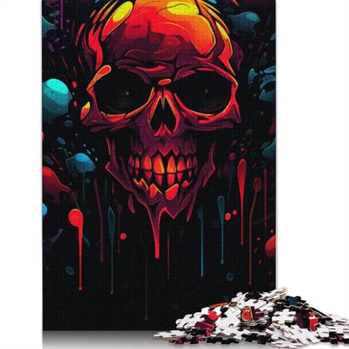 1000-teiliges Puzzle Funky Dark Skull, Puzzle für Erwachsene, Kartonpuzzle, interessantes Puzzle zur Stressreduzierung, Größe 38 x 26 cm von LiJianXXR