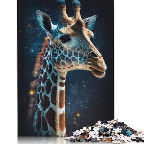 1000-teiliges Puzzle Galaxie-Giraffe, Puzzle für Kinder, Holzpuzzle, Lernspiele für Erwachsene und Kinder (Größe 75 x 50 cm) von LiJianXXR