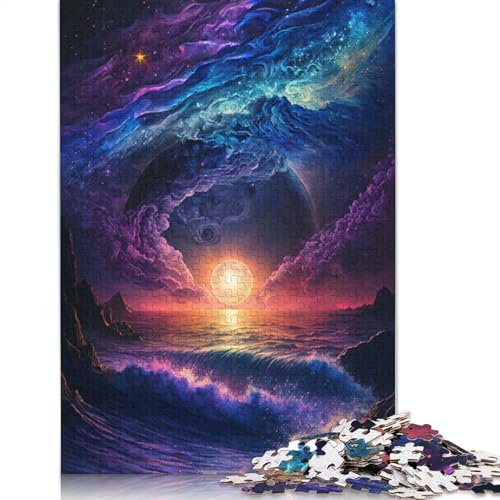 1000-teiliges Puzzle Galaxy Beach, Puzzle für Kinder, Kartonpuzzle, Lernspiele für Erwachsene und Kinder (Größe 38 x 26 cm) von LiJianXXR