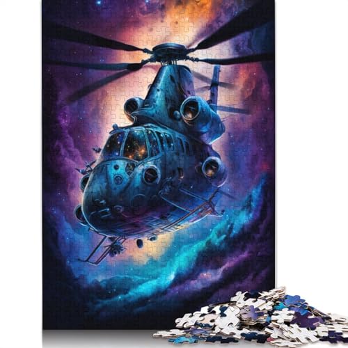 1000-teiliges Puzzle Galaxy Helicopters, Puzzle für Kinder, Holzpuzzle, Lernspiele für Erwachsene und Kinder (Größe 75 x 50 cm) von LiJianXXR