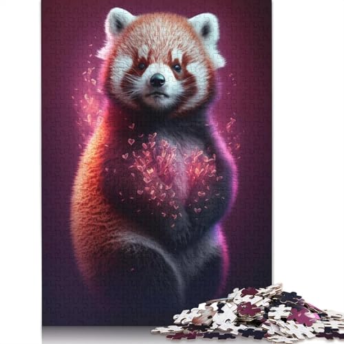 1000-teiliges Puzzle Happy Red Panda, Puzzle für Erwachsene, Kartonpuzzle, interessantes Puzzle zur Stressreduzierung, Größe 38 x 26 cm von LiJianXXR