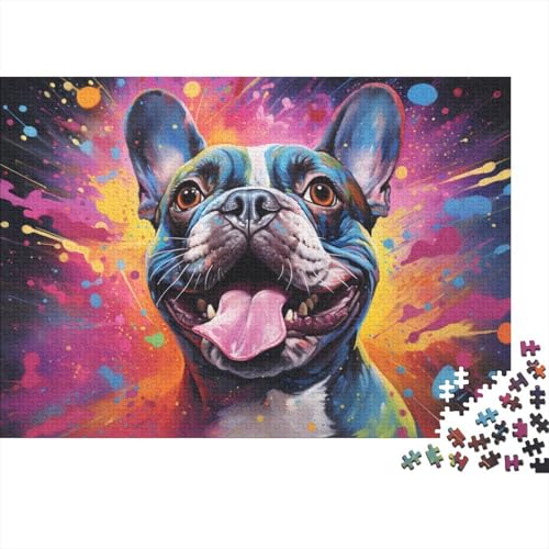 1000-teiliges Puzzle Imagine Colorful Psychedelic Dogs Puzzle für Erwachsene aus Holz, anspruchsvolles Spiel, 50 x 75 cm von LiJianXXR